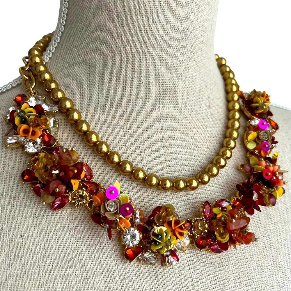 Talbots Colorful Mixed Media Statement Necklace - Picture 10 of 16